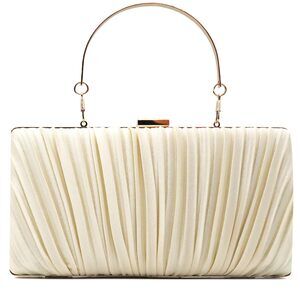 9367 Clutch Purses Bridal Wedding Formal Pleated Clutch Bag Sparkling